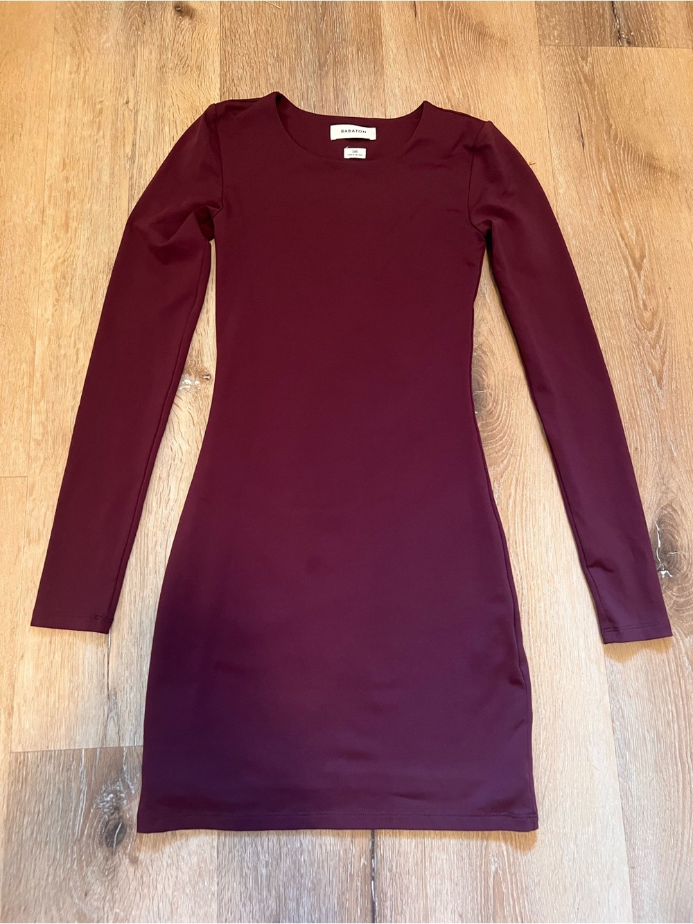 Babaton Long Sleeve Bodycon Dress in Wine 2XS